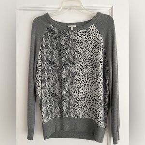 Joie Animal Print Sweater/Blouse Gray SM